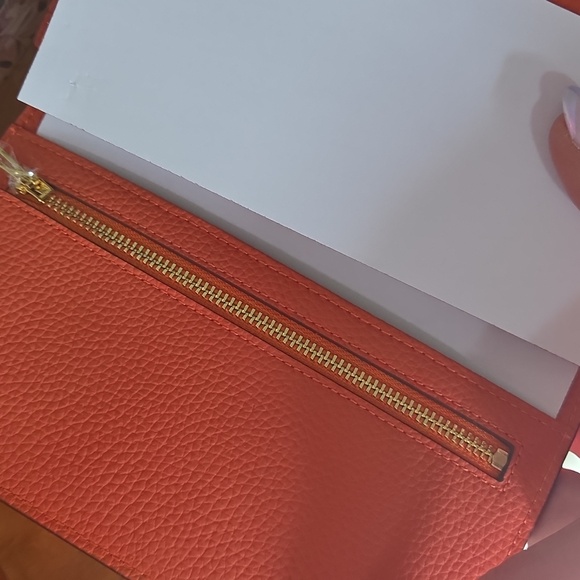 Orange Chevre Mysore Leather Bearn Gusset Wallet - Picture 8 of 10